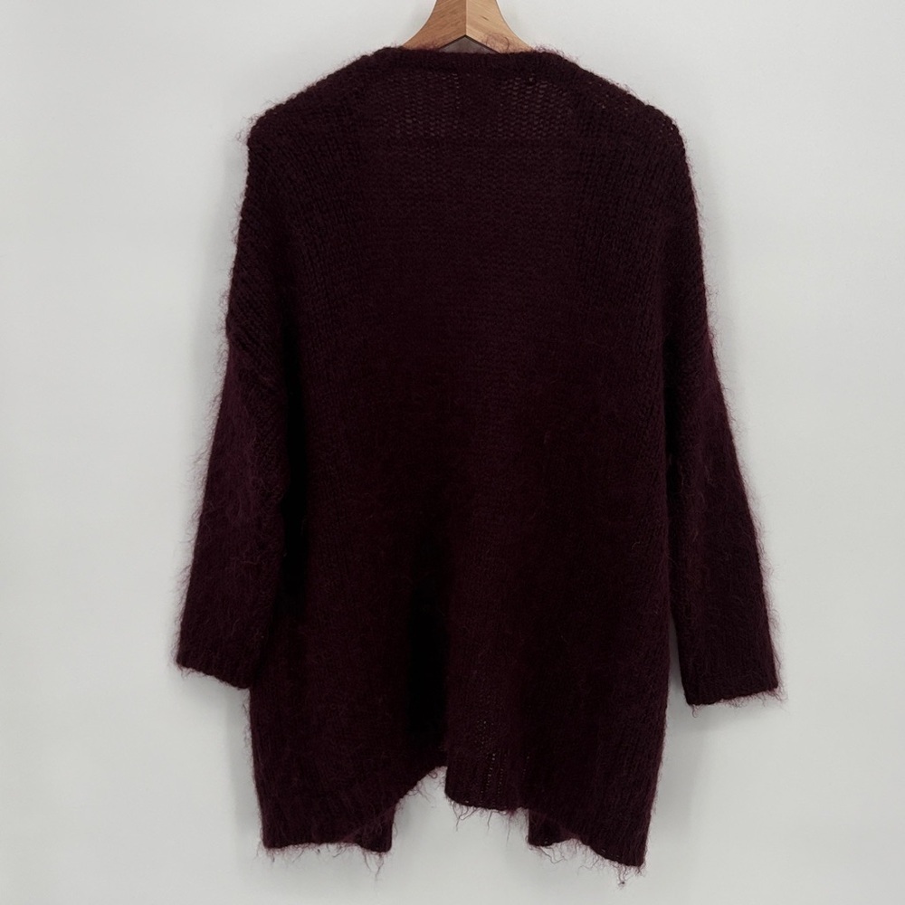 🧲Notshy mohair Deep Burgundy open Cardigan - Picture 7 of 7